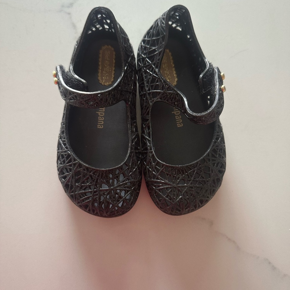 Mini Melissa Black Campana Shoes Size 8